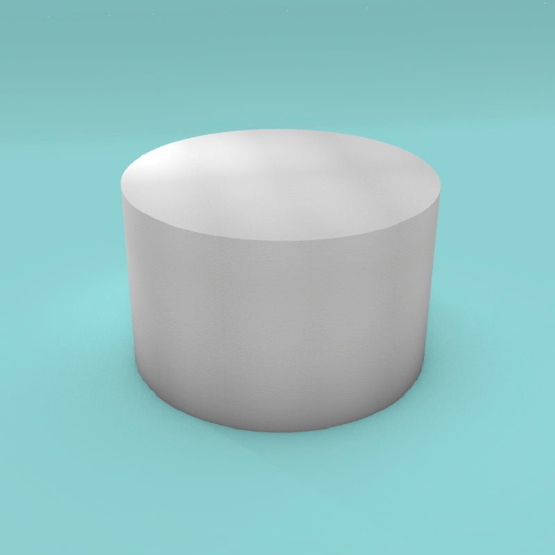 Round foam cake dummy 16 inch diameter by 10 inch tall, smooth white finish, ready to decorate