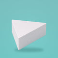 Triangle foam cake dummy 10 inch point to point, 5 inch tall, smooth white finish, ready to decorate