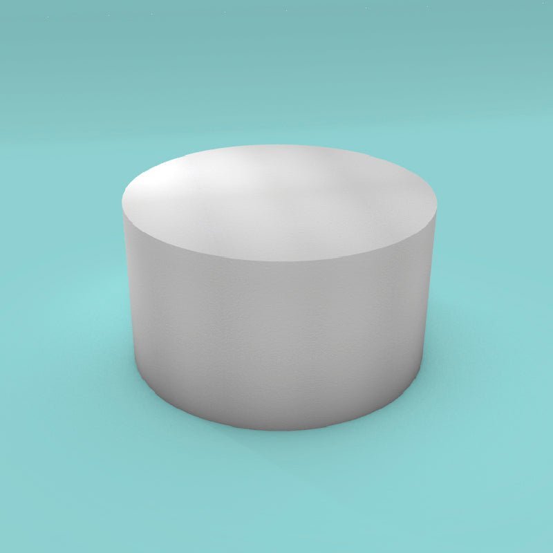 Round foam cake dummy 16 inch diameter by 9 inch tall, smooth white finish, ready to decorate