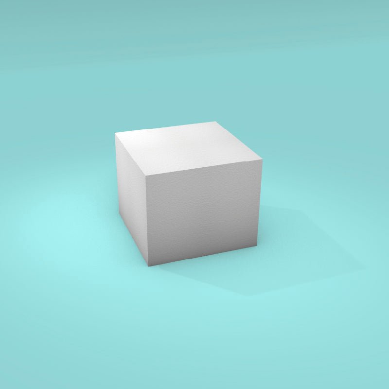 Square foam cake dummy 6 inch by 6 inch, 5 inch tall, smooth white finish, ready to decorate