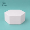 Hexagon foam cake dummy 6 inch point to point, 6 inch tall, smooth white finish, ready to decorate