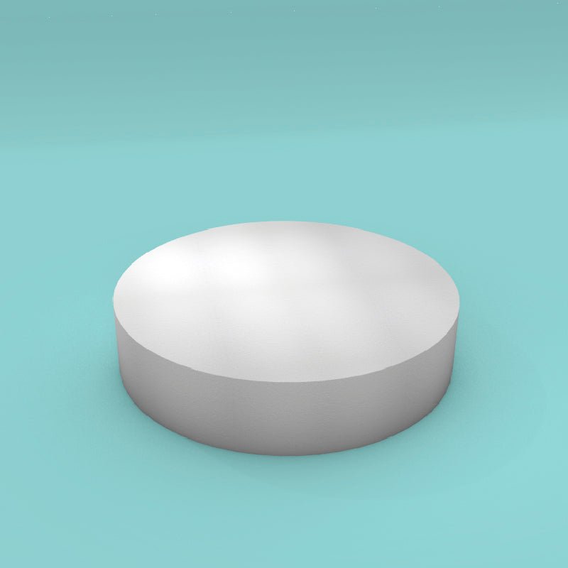 Round foam cake dummy 18 inch diameter by 4 inch tall, smooth white finish, ready to decorate