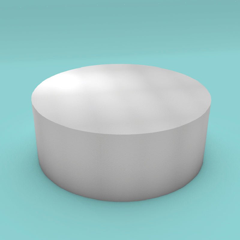 Round foam cake dummy 21 inch diameter by 8 inch tall, smooth white finish, ready to decorate
