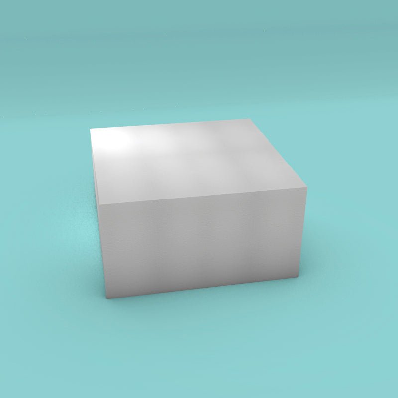 Square foam cake dummy 17 inch by 17 inch, 9 inch tall, smooth white finish, ready to decorate