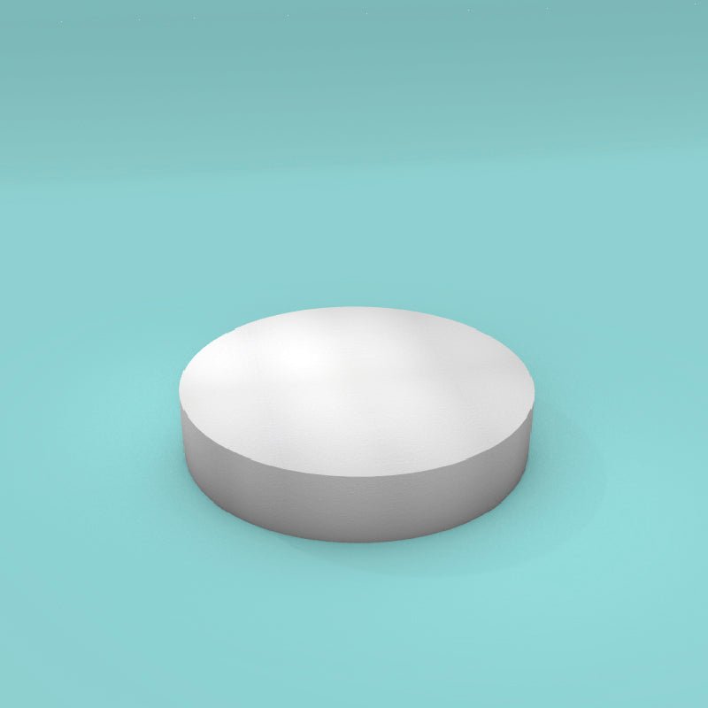 Round foam cake dummy 15 inch diameter by 3 inch tall, smooth white finish, ready to decorate
