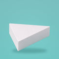 Triangle foam cake dummy 12 inch point to point, 4 inch tall, smooth white finish, ready to decorate