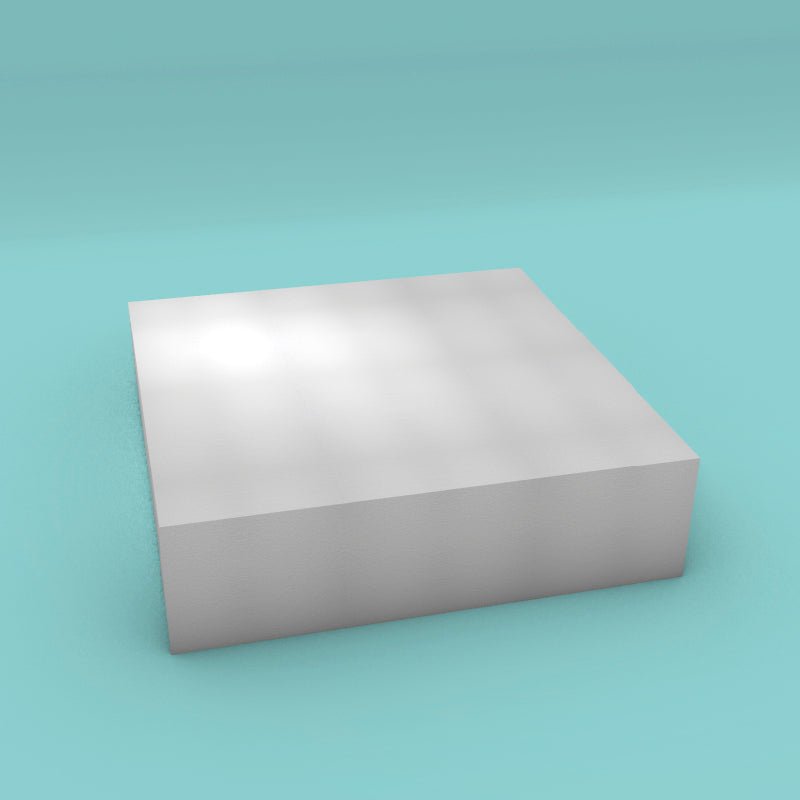 Square foam cake dummy 22 inch by 22 inch, 6 inch tall, smooth white finish, ready to decorate