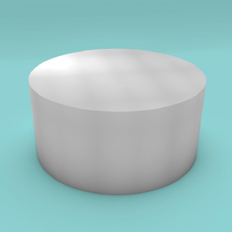 Round foam cake dummy 21 inch diameter by 10 inch tall, smooth white finish, ready to decorate