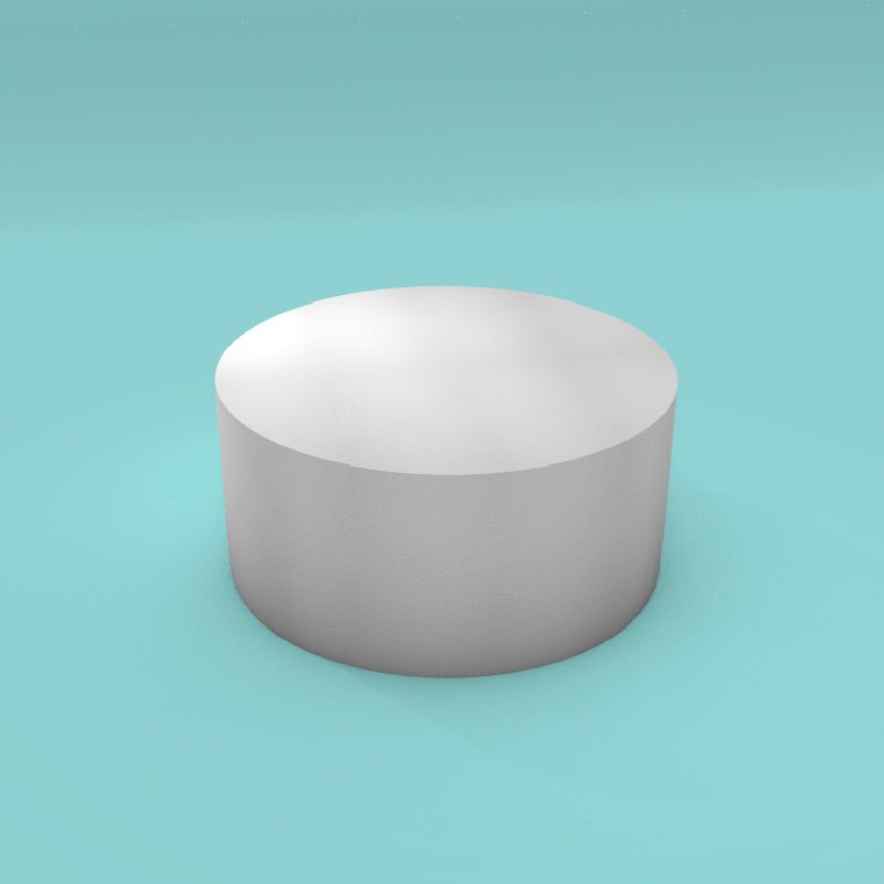 Round foam cake dummy 15 inch diameter by 7 inch tall, smooth white finish, ready to decorate