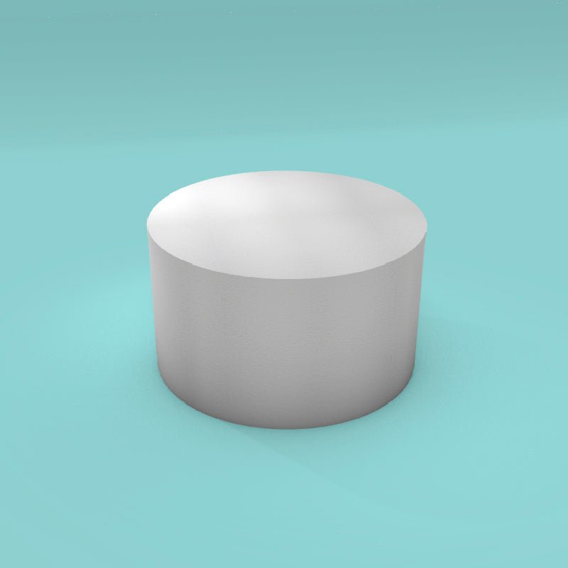 Round foam cake dummy 14 inch diameter by 8 inch tall, smooth white finish, ready to decorate