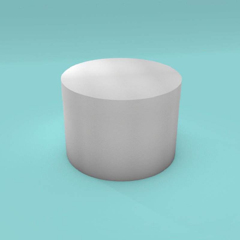 Round foam cake dummy 14 inch diameter by 10 inch tall, smooth white finish, ready to decorate