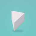 Triangle foam cake dummy 6 inch point to point, 6 inch tall, smooth white finish, ready to decorate