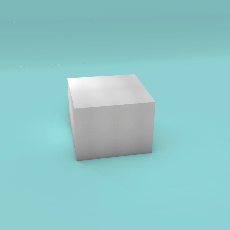 Square foam cake dummy 12 inch by 12 inch, 9 inch tall, smooth white finish, ready to decorate