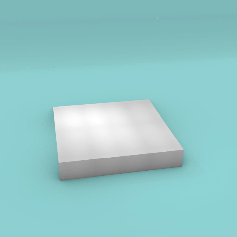 Square foam cake dummy 18 inch by 18 inch, 3 inch tall, smooth white finish, ready to decorate