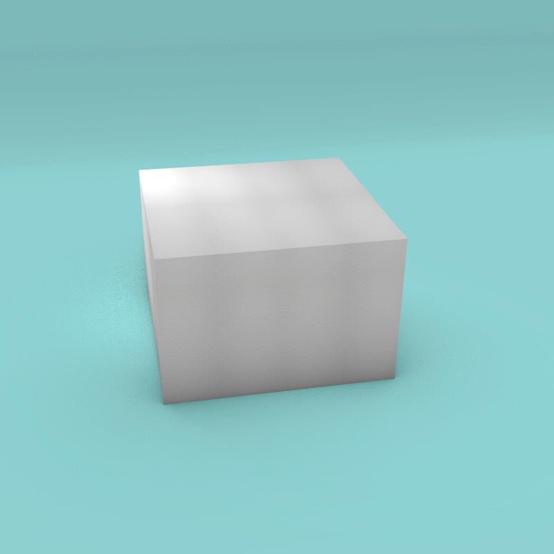 Square foam cake dummy 15 inch by 15 inch, 10 inch tall, smooth white finish, ready to decorate