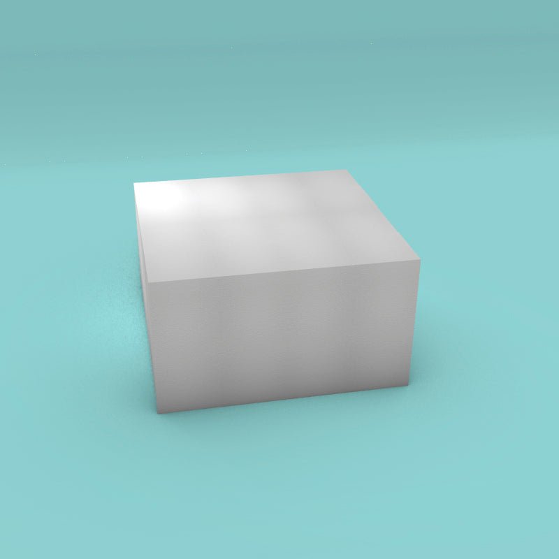 Square foam cake dummy 16 inch by 16 inch, 9 inch tall, smooth white finish, ready to decorate