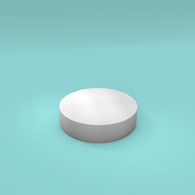 Round foam cake dummy 12 inch diameter, smooth white finish, ready to decorate