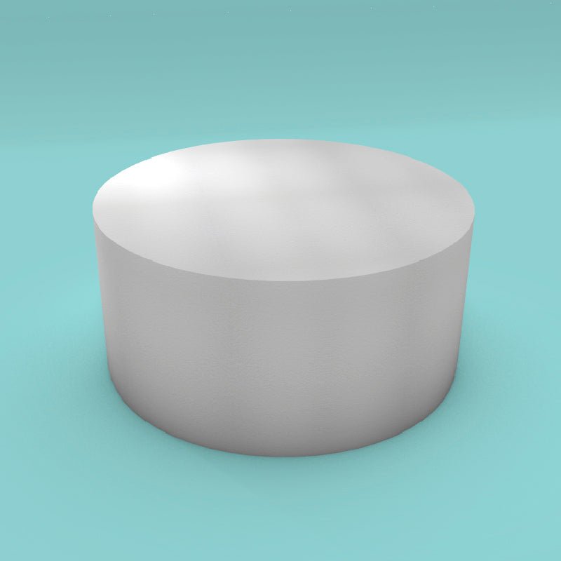 Round foam cake dummy 19 inch diameter by 9 inch tall, smooth white finish, ready to decorate