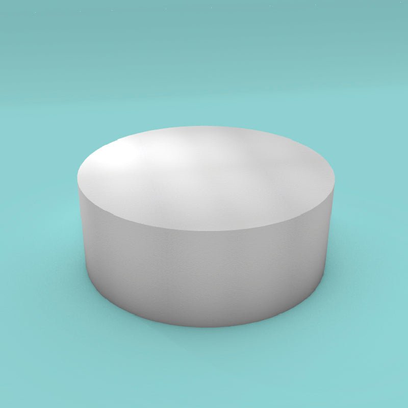 Round foam cake dummy 18 inch diameter by 7 inch tall, smooth white finish, ready to decorate