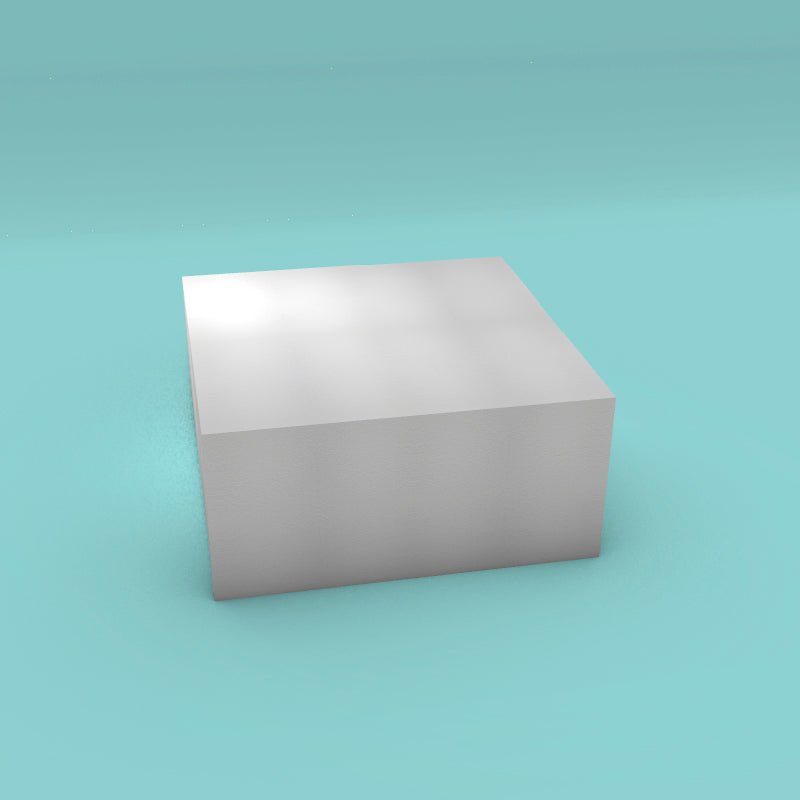 Square foam cake dummy 17 inch by 17 inch, 8 inch tall, smooth white finish, ready to decorate