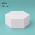 Hexagon foam cake dummy 16 inch point to point, 6 inch tall, smooth white finish, ready to decorate