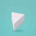 Triangle foam cake dummy 6 inch point to point, 5 inch tall, smooth white finish, ready to decorate