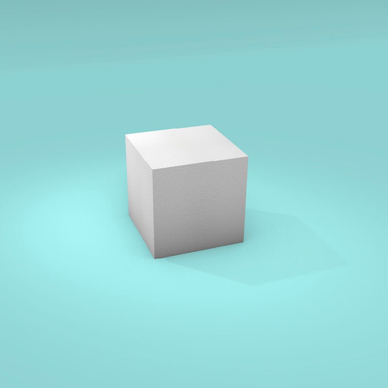 Square foam cake dummy 5 inch by 5 inch, 5 inch tall, smooth white finish, ready to decorate