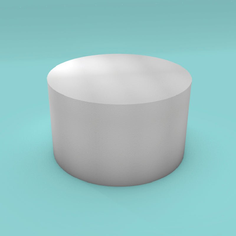 Round foam cake dummy 17 inch diameter by 10 inch tall, smooth white finish, ready to decorate