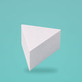 Triangle foam cake dummy 8 inch point to point, 6 inch tall, smooth white finish, ready to decorate