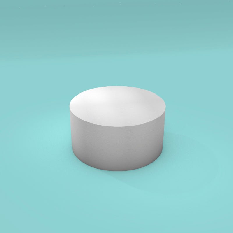 Round foam cake dummy 12 inch diameter by 6 inch tall, smooth white finish, ready to decorate