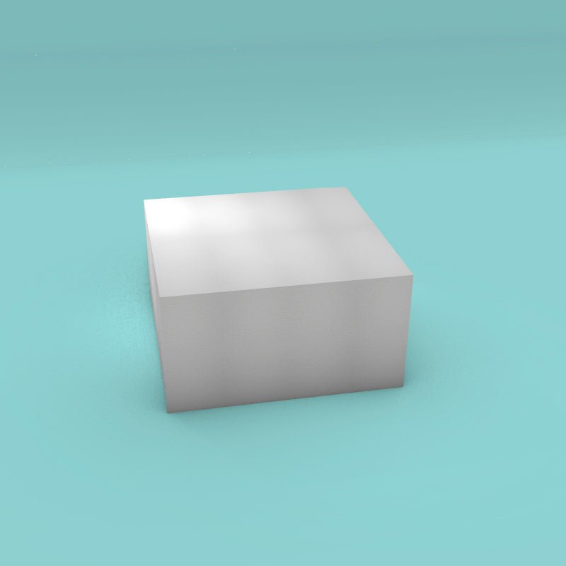 Square foam cake dummy 15 inch by 15 inch, 8 inch tall, smooth white finish, ready to decorate