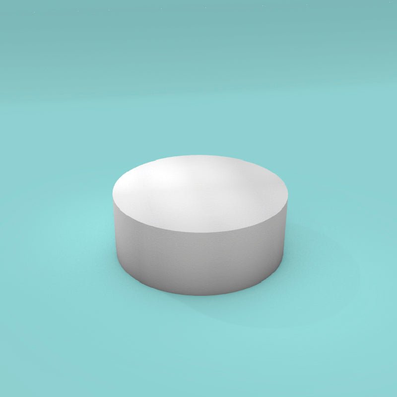 Round foam cake dummy 13 inch diameter by 5 inch tall, smooth white finish, ready to decorate