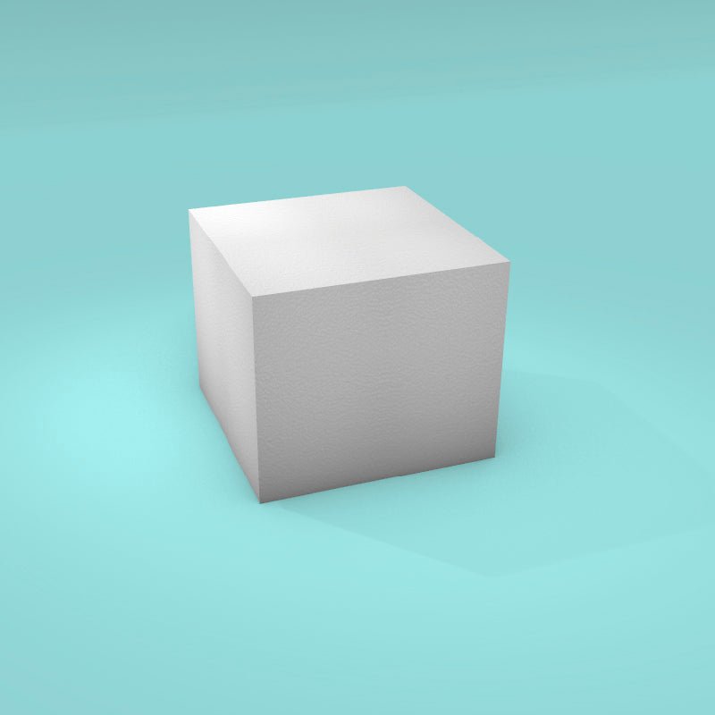 Square foam cake dummy 7 inch by 7 inch, 6 inch tall, smooth white finish, ready to decorate