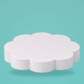 Petal foam cake dummy 12 inch diameter, 3 inch tall, rounded lobed edge, smooth white finish, ready to decorate
