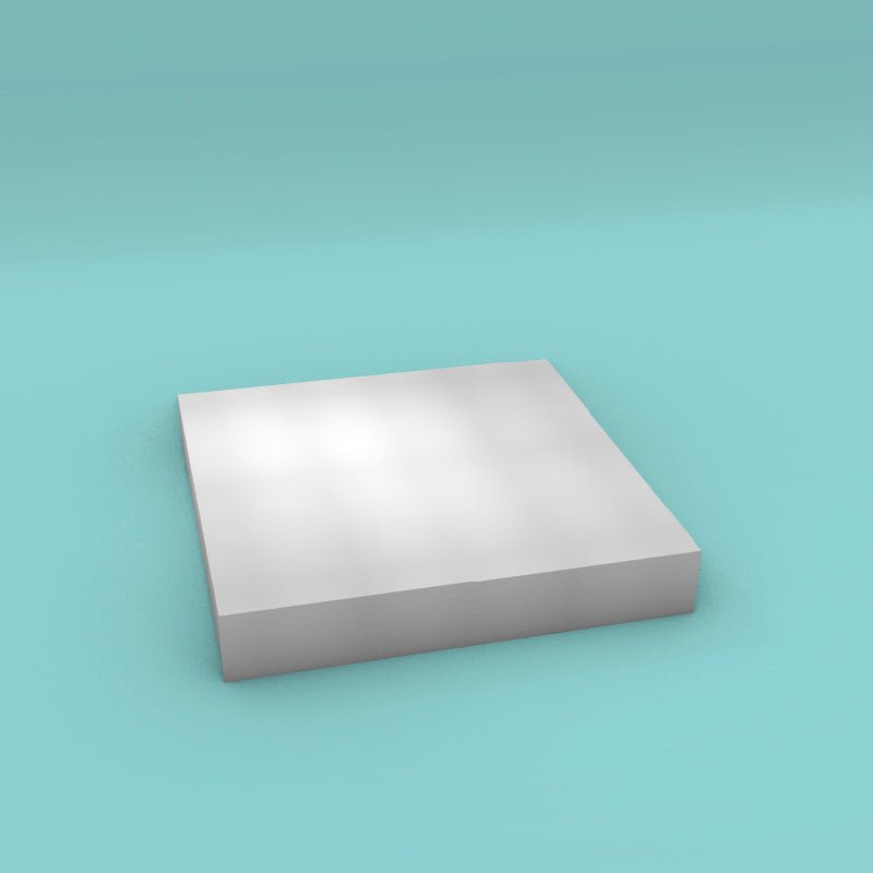Square foam cake dummy 19 inch by 19 inch, 3 inch tall, smooth white finish, ready to decorate