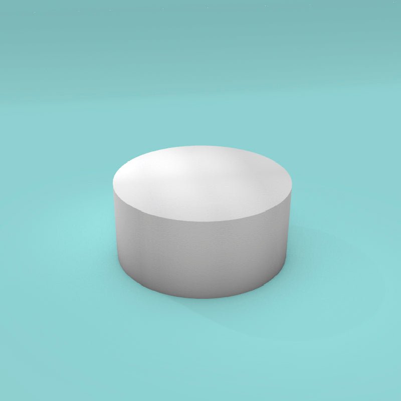 Round foam cake dummy 13 inch diameter by 6 inch tall, smooth white finish, ready to decorate